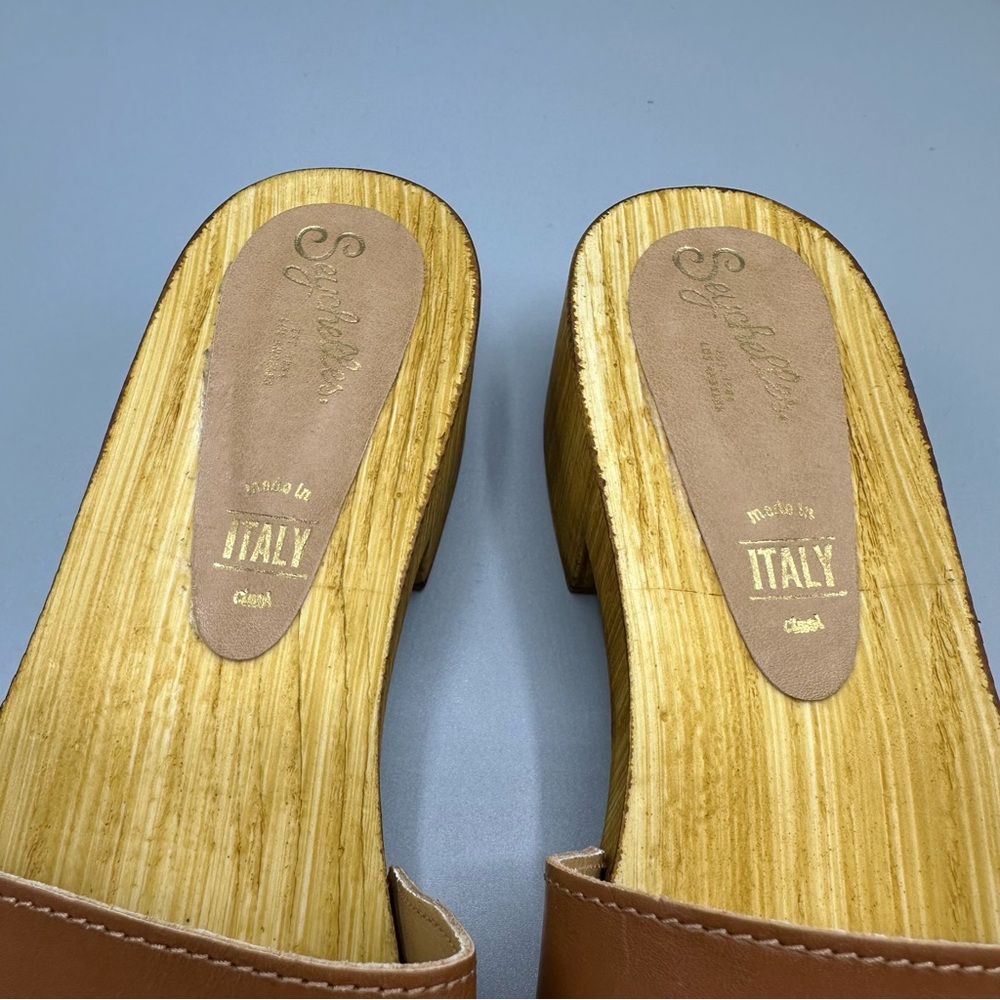 Seychelles Leather Slides Clog Sandals Women’s Size 9 Brown Made In Italy - Picture 6 of 12